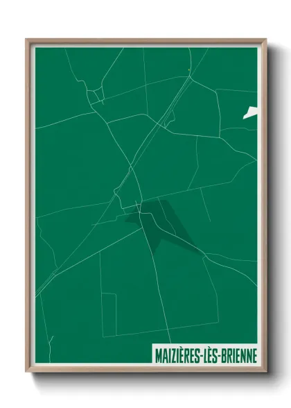 Une affiche de carte sur Maizières-lès-Brienne