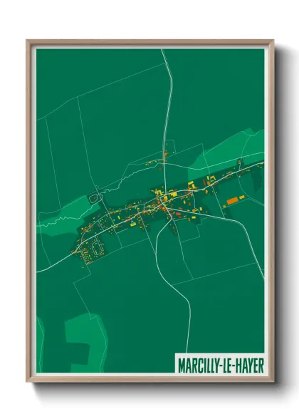 Une affiche de carte sur Marcilly-le-Hayer