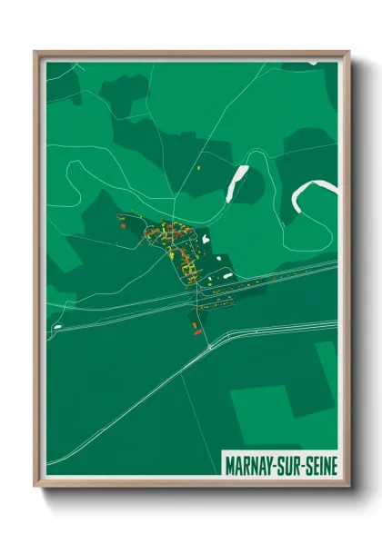 Une affiche de carte sur Marnay-sur-Seine