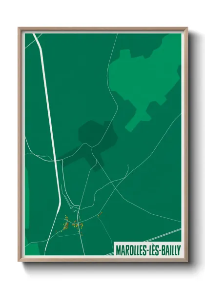 Une affiche de carte sur Marolles-lès-Bailly