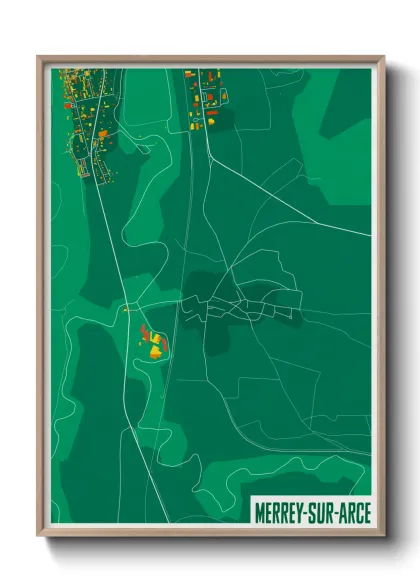 Une affiche de carte sur Merrey-sur-Arce