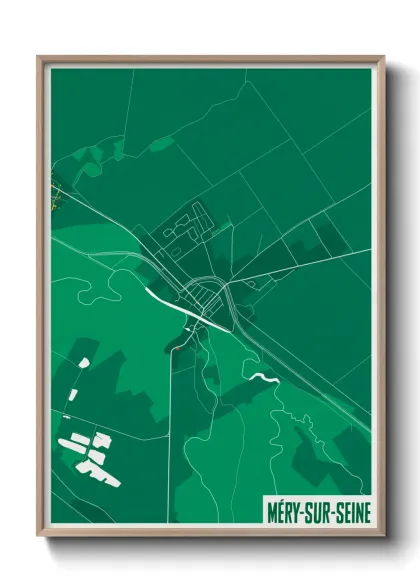 Une affiche de carte sur Méry-sur-Seine