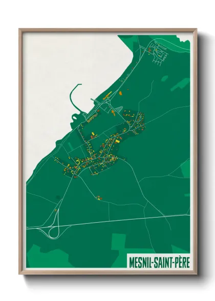 Une affiche de carte sur Mesnil-Saint-Père