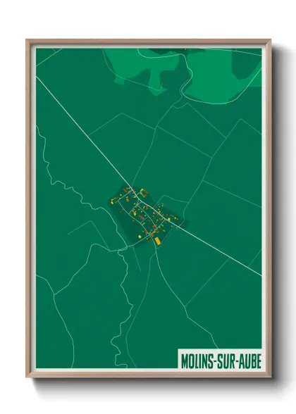 Une affiche de carte sur Molins-sur-Aube