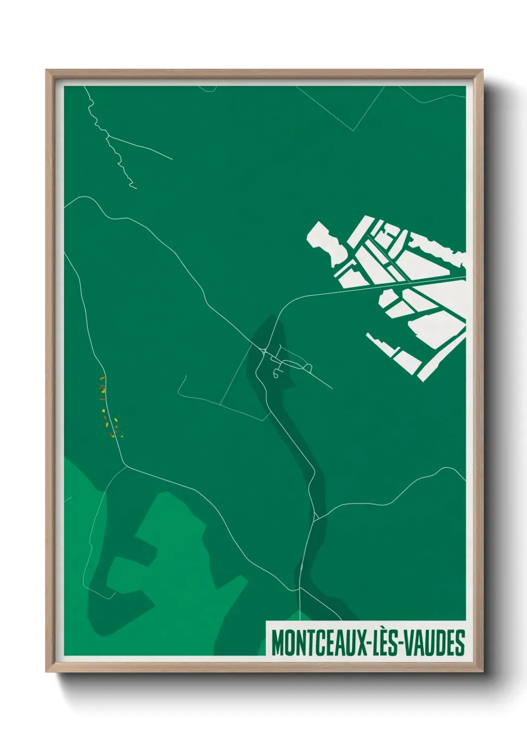 Un poster carte Montceaux-lès-Vaudes