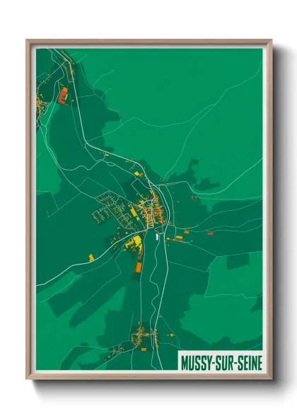 Une affiche de carte sur Mussy-sur-Seine