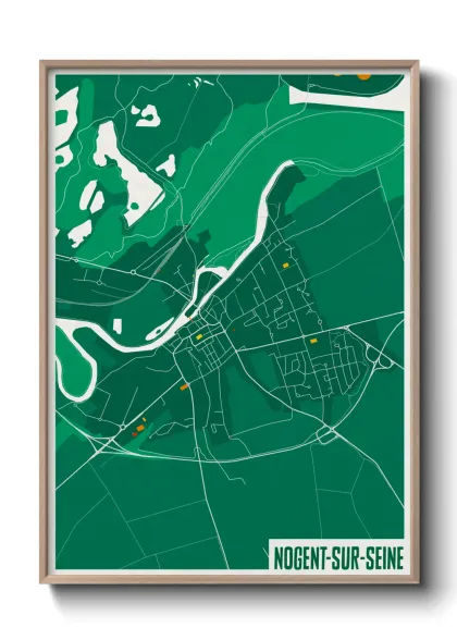 Une affiche de carte sur Nogent-sur-Seine