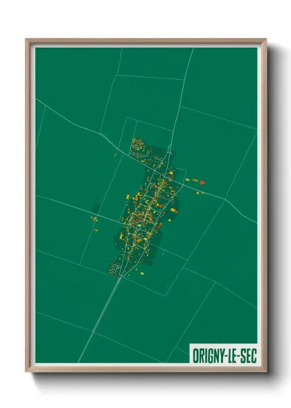 Une affiche de carte sur Origny-le-Sec