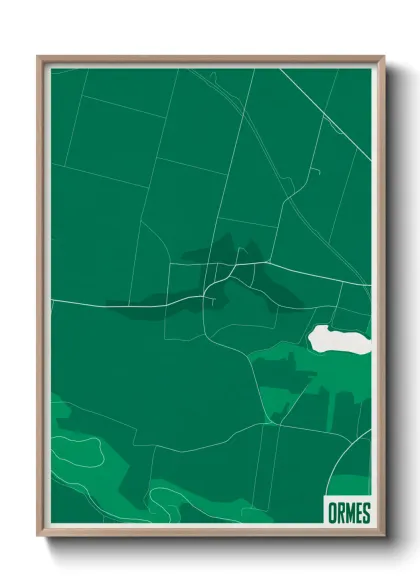 Une affiche de carte sur Ormes
