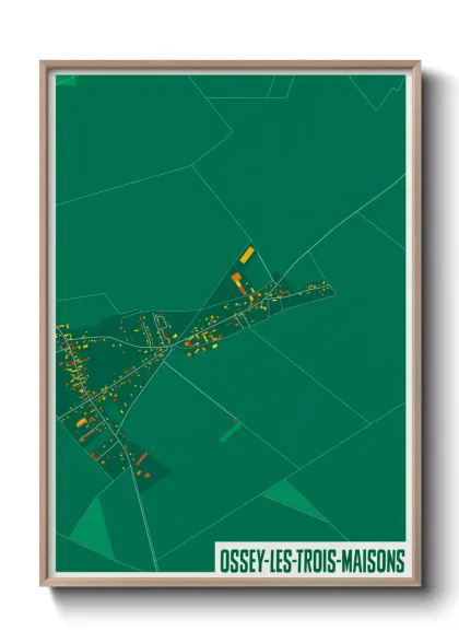 Une affiche de carte sur Ossey-les-Trois-Maisons