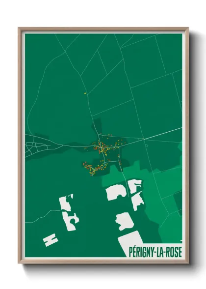 Une affiche de carte sur Périgny-la-Rose