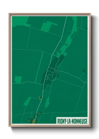 Une affiche de carte sur Rigny-la-Nonneuse