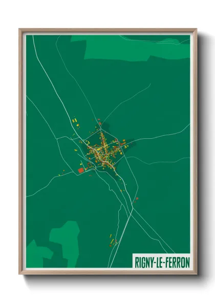 Une affiche de carte sur Rigny-le-Ferron