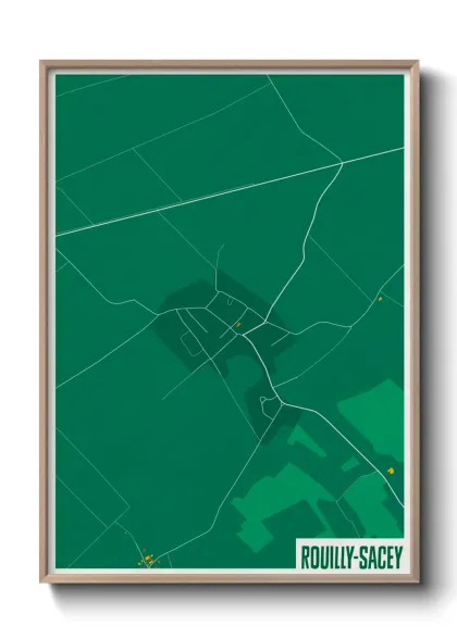 Une affiche de carte sur Rouilly-Sacey
