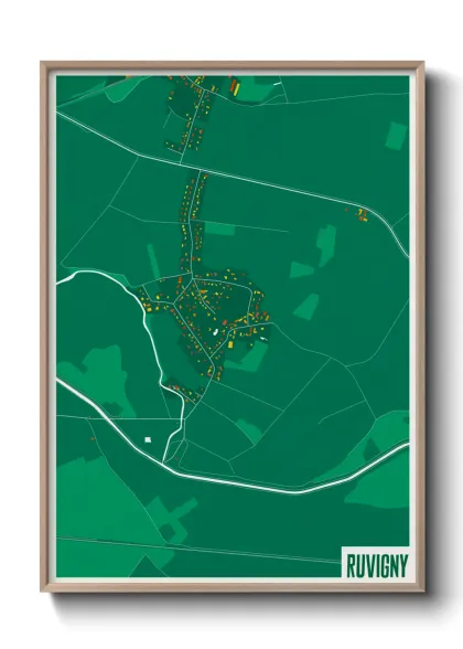 Une affiche de carte sur Ruvigny