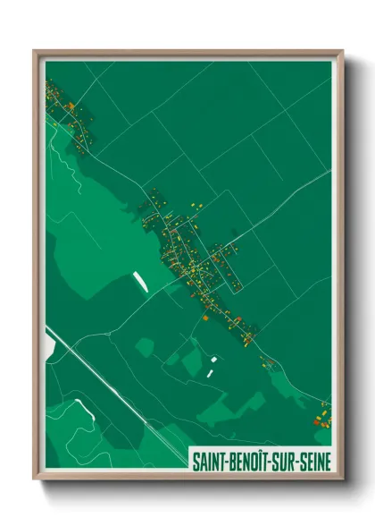 Une affiche de carte sur Saint-Benoît-sur-Seine
