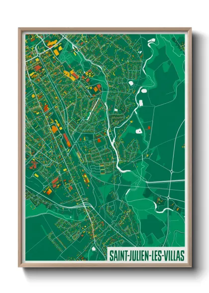 Une affiche de carte sur Saint-Julien-les-Villas
