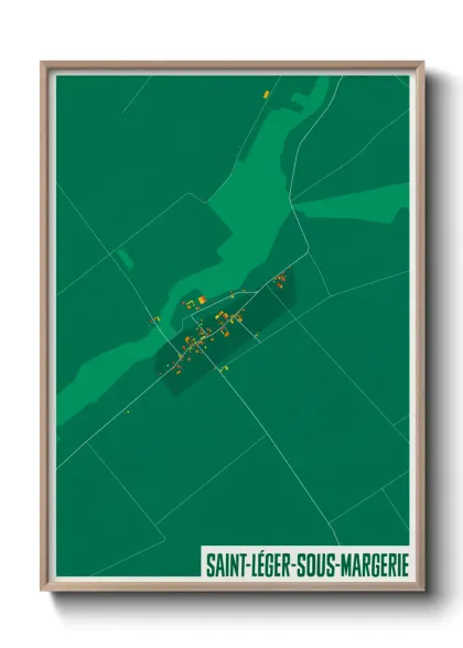 Une affiche de carte sur Saint-Léger-sous-Margerie