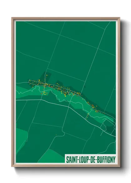Une affiche de carte sur Saint-Loup-de-Buffigny