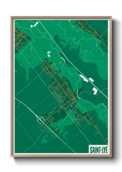 Une affiche de carte sur Saint-Lyé