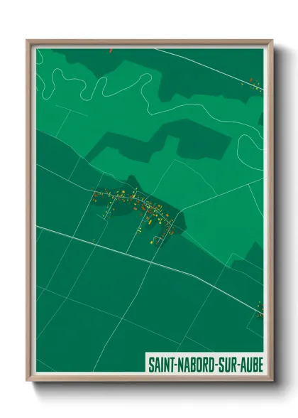 Une affiche de carte sur Saint-Nabord-sur-Aube
