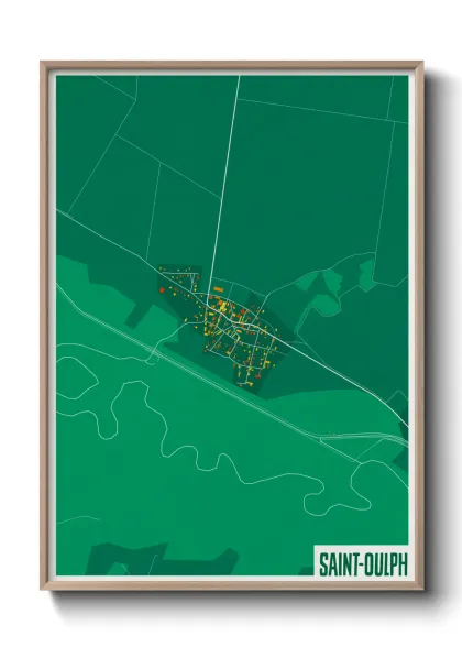 Une affiche de carte sur Saint-Oulph