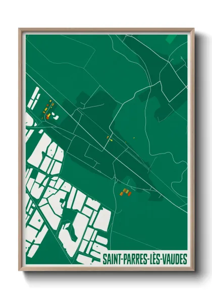 Une affiche de carte sur Saint-Parres-lès-Vaudes