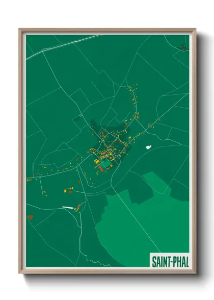 Une affiche de carte sur Saint-Phal
