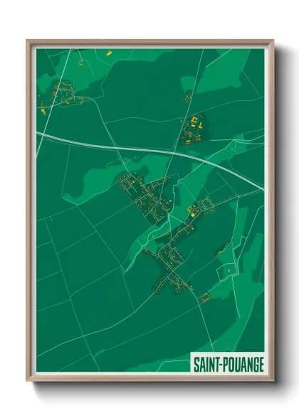 Une affiche de carte sur Saint-Pouange