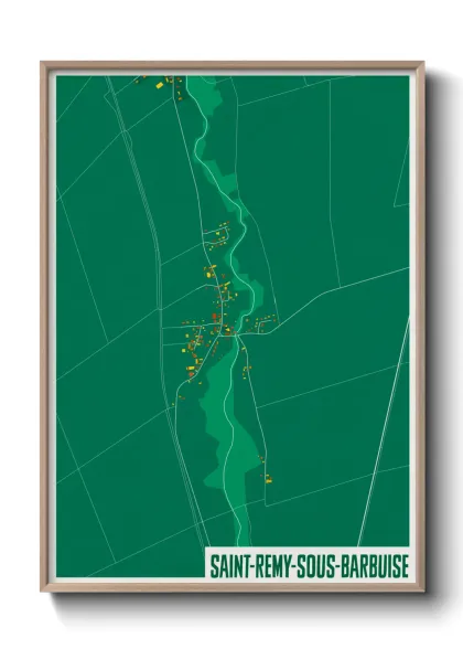 Une affiche de carte sur Saint-Remy-sous-Barbuise