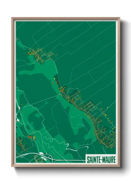 Une affiche de carte sur Sainte-Maure