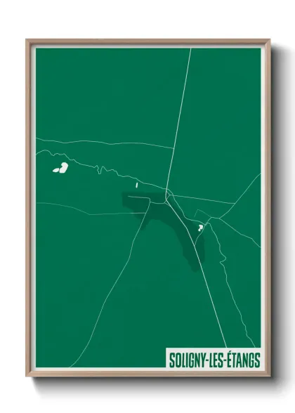 Une affiche de carte sur Soligny-les-Étangs