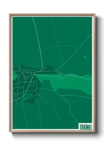 Une affiche de carte sur Traînel