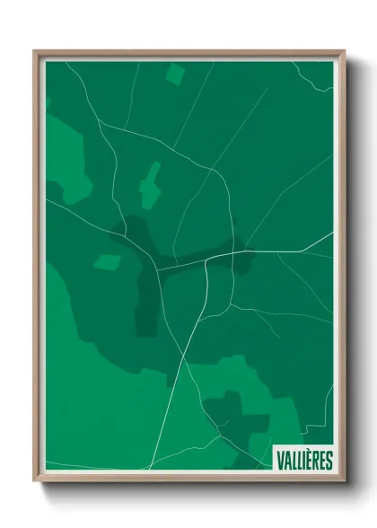 Une affiche de carte sur Vallières