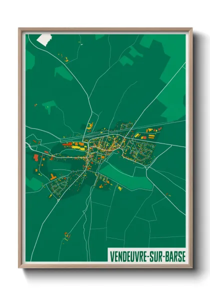 Une affiche de carte sur Vendeuvre-sur-Barse