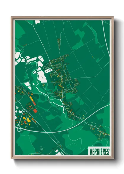 Une affiche de carte sur Verrières