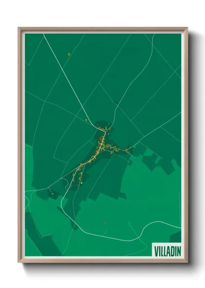 Une affiche de carte sur Villadin