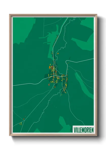 Une affiche de carte sur Villemorien