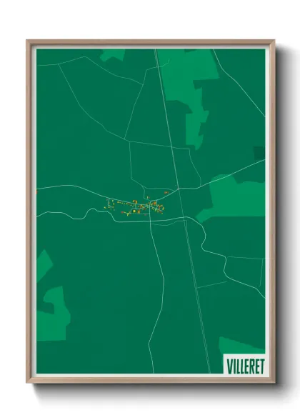 Une affiche de carte sur Villeret
