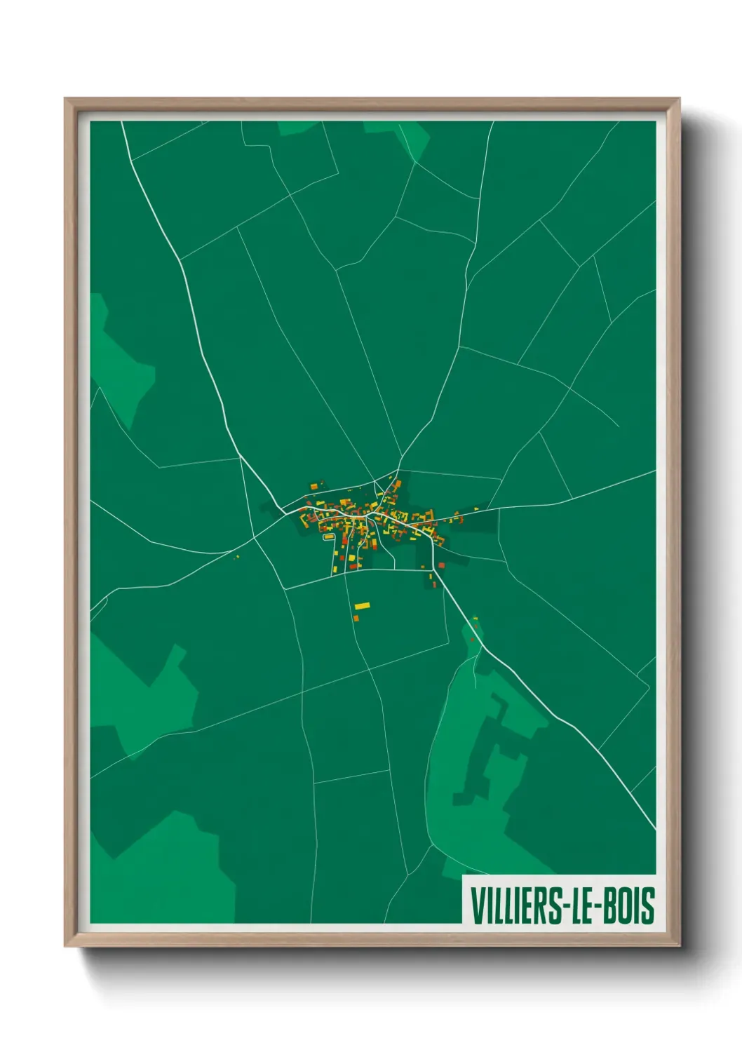 Un poster carte Villiers-le-Bois