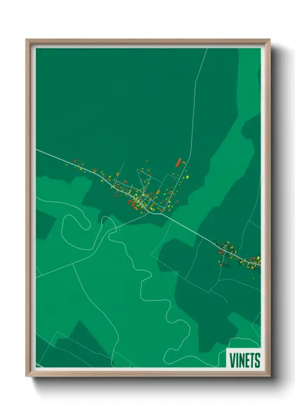 Une affiche de carte sur Vinets