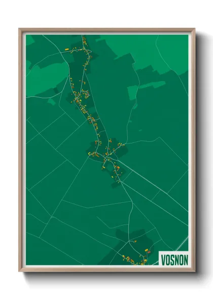 Une affiche de carte sur Vosnon
