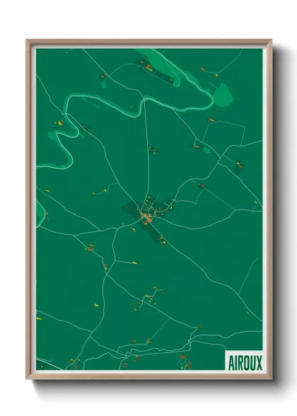 Une affiche de carte sur Airoux