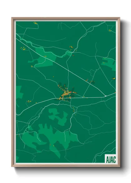 Une affiche de carte sur Ajac