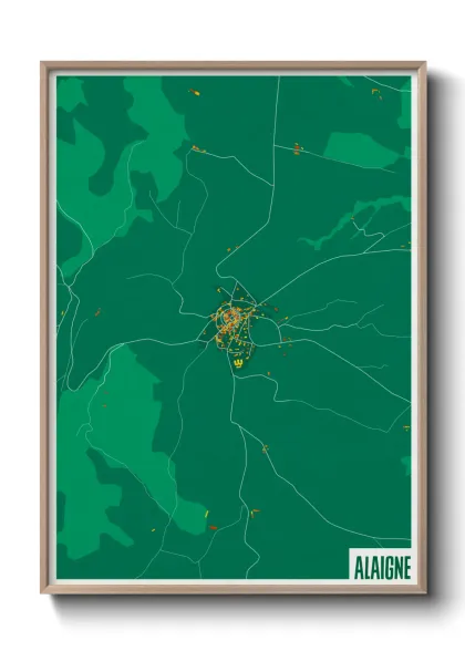 Une affiche de carte sur Alaigne