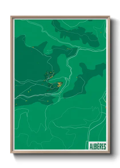 Une affiche de carte sur Albières