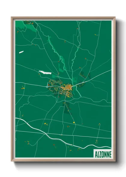 Une affiche de carte sur Alzonne