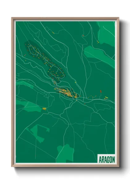 Une affiche de carte sur Aragon