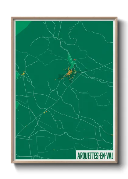 Une affiche de carte sur Arquettes-en-Val