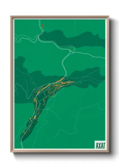 Une affiche de carte sur Axat